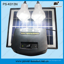 Портативный 4W привело солнечной DC комплект освещения с 2PCS Светодиодные лампы